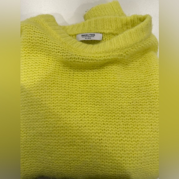 Smash + Tess Women's Cowl Neck Sweater in Bright Neon Yellow - Picture 5 of 5
